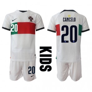 Portugal Joao Cancelo #20 Udebanesæt Børn VM 2022 Kort ærmer (+ korte bukser)